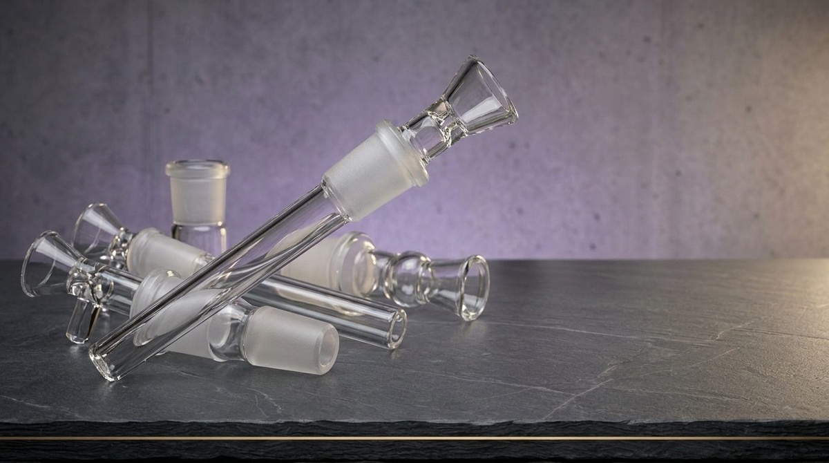 Mattierte Schliffflächen an Chillum und Bonghals in Nahaufnahme