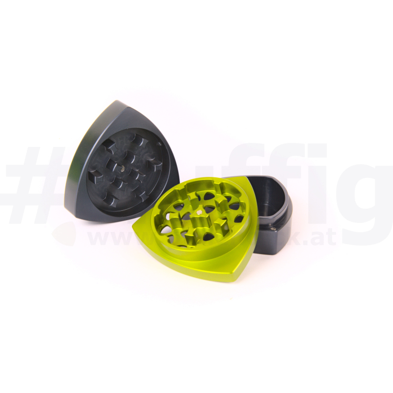 [21786-10] Gleichdick - 3-Teil-Alu-Grinder - STAHLBLAU (Stahlblau/LIMEGREEN)