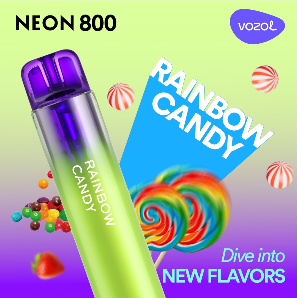 VOZOL - NEON 800 - Einwegvape/E-Zigarette - 20mg, 800 züge