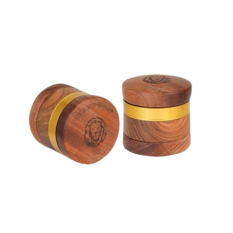 CNC Aluminium/Rosenholz Grinder "Champ High Wooden" 4 teilig ø 60mm