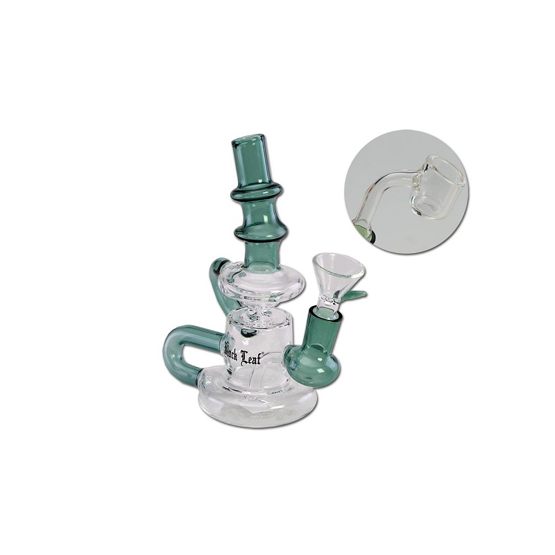 [20411] Black Leaf - Recycler Glasbong für Öl & Kräuter
