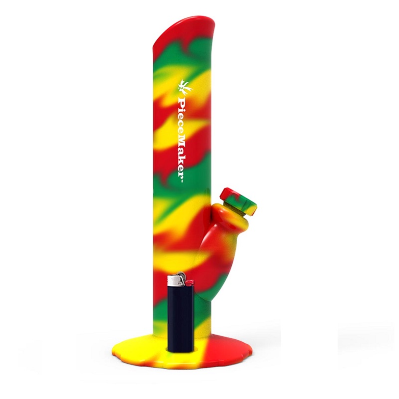 [22318] PieceMaker - Kermit / RASTA SWIRL - Silikonbong