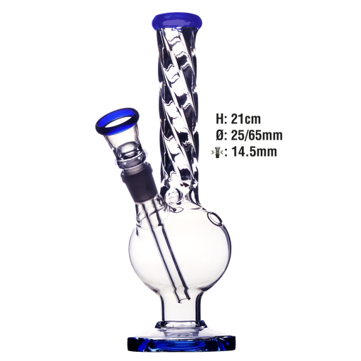 BULLET - Twister Glasbong Bauch 14,5mm, H: 21cm, Ø: 25/65mm