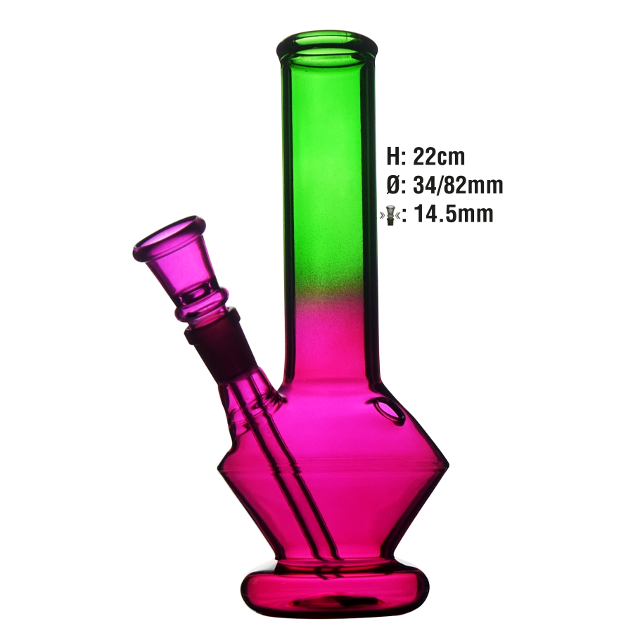 [21759] Glasbong 22cm Lila-Grün NS14,5