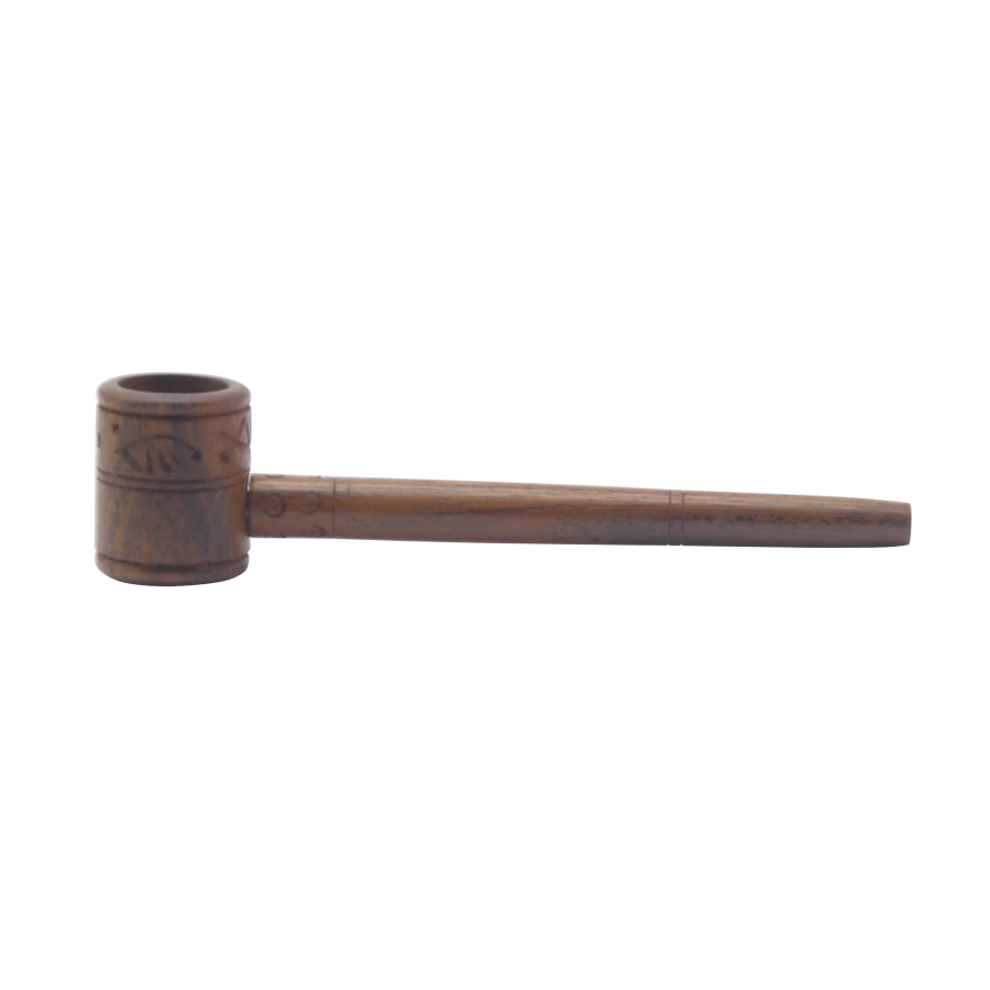 Holzpfeife 13cm Braun mit Länglichem Kopf
