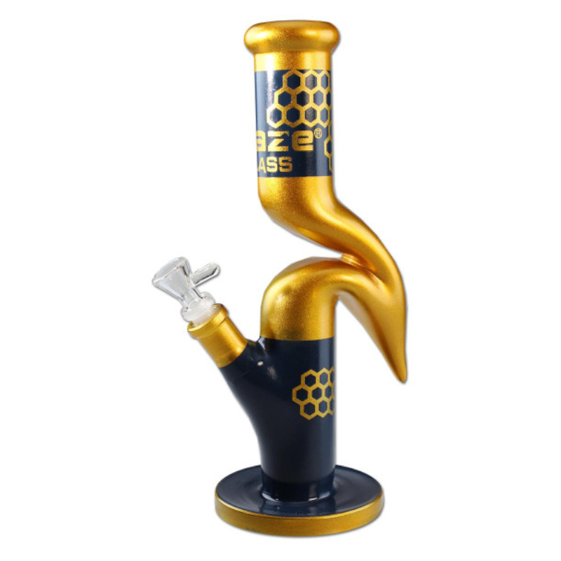 [20525] Blaze Glass - Zickzackbong | Schlitzdiffusor | 5mm | NS18,8mm/NS14,5mm | Höhe: 330mm