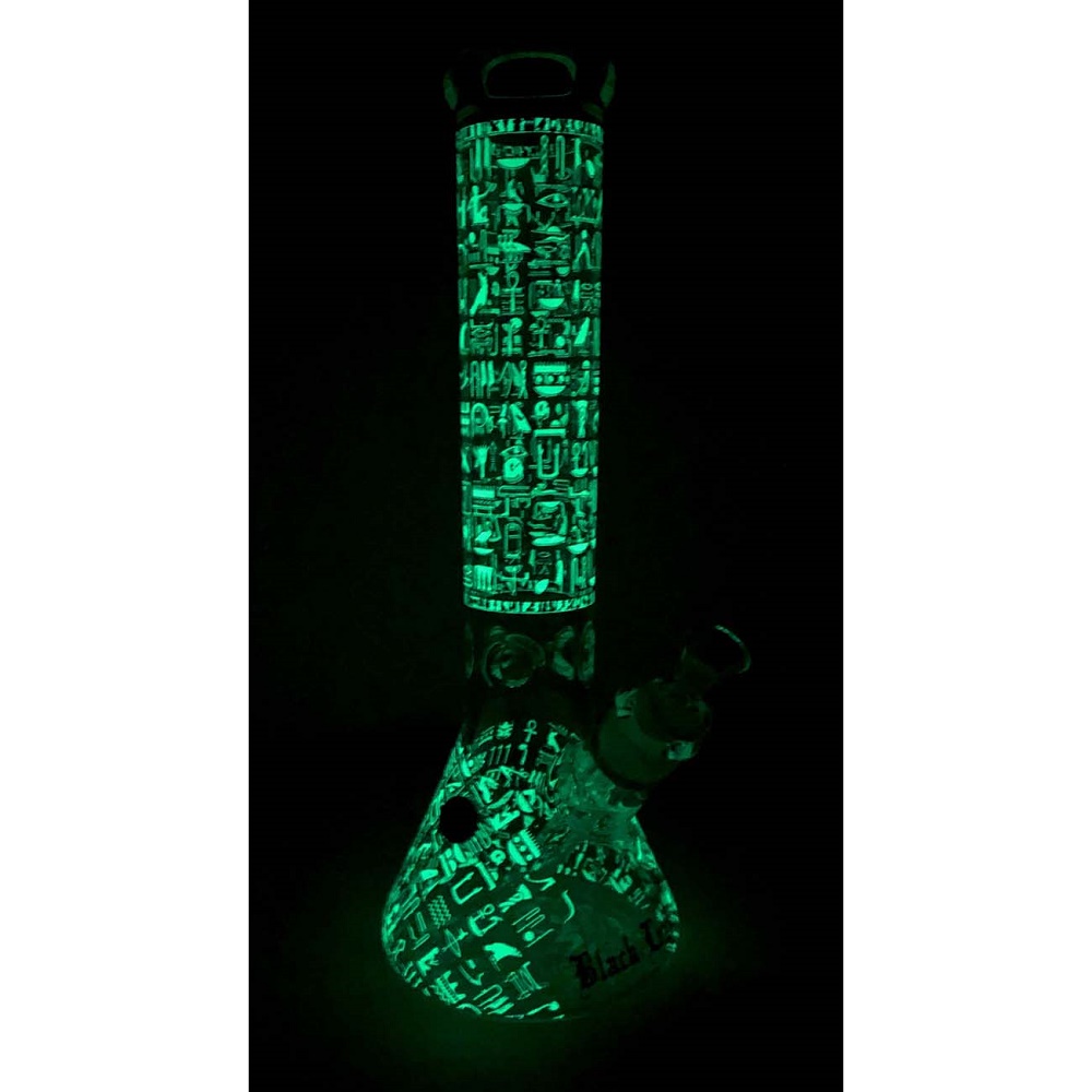 [20362] Black Leaf - Hieroglyphen Beakerbong Ice Glow 7mm