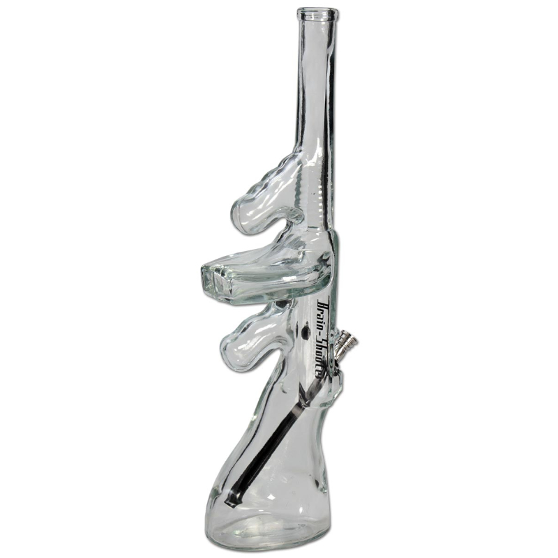 [20309] Black Leaf - Brain-Shooter Glas-Bong m. Kickloch | NS12,5 | Höhe: 460mm
