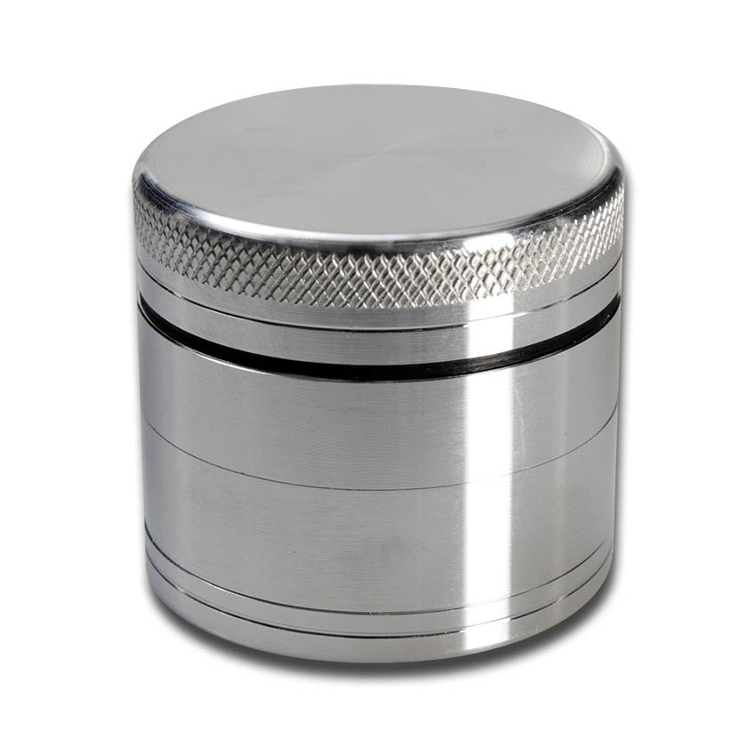[20270] Black Leaf - 4-Teil-Alu-Grinder - SILBER