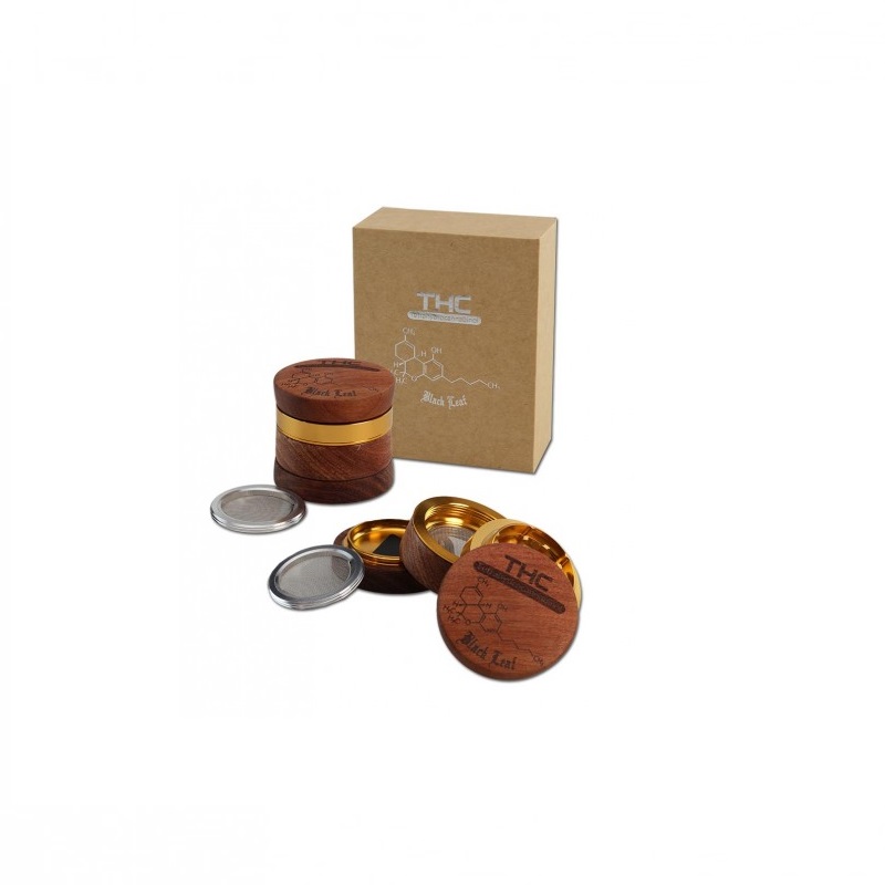 [20276] Black Leaf - 4-Teil-Holz-Grinder - THC