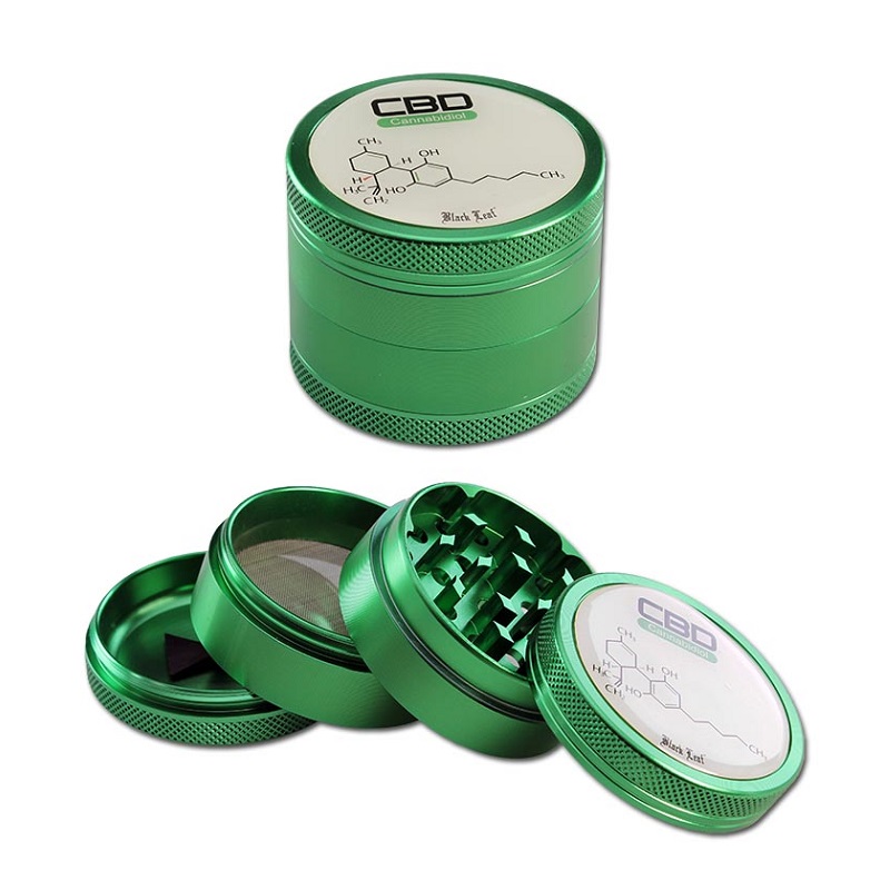 [20267] Black Leaf - 4-Teil-Alu-Grinder - CBD