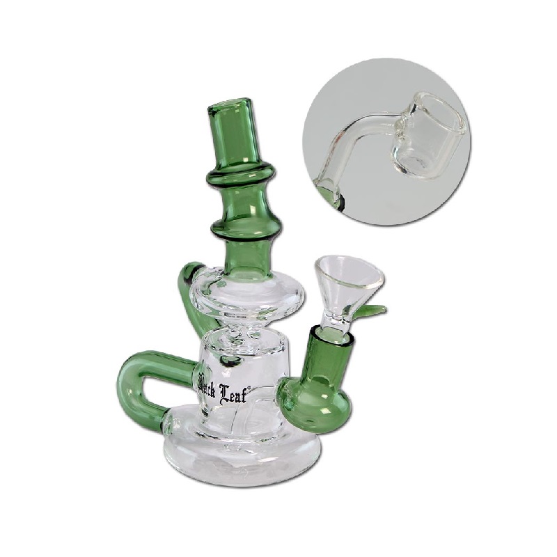 Black Leaf - Recycler Glasbong für Öl & Kräuter - grün