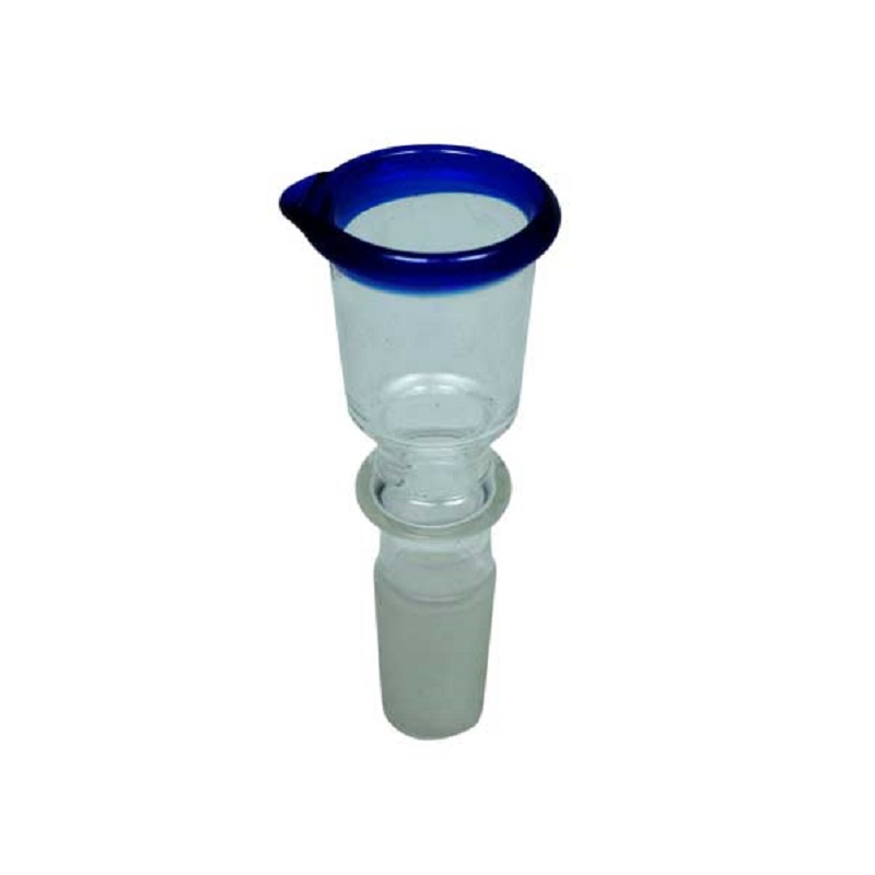 [21735] GLAS Steckkopf Zylinder klein - Blauer Rand 14.5er