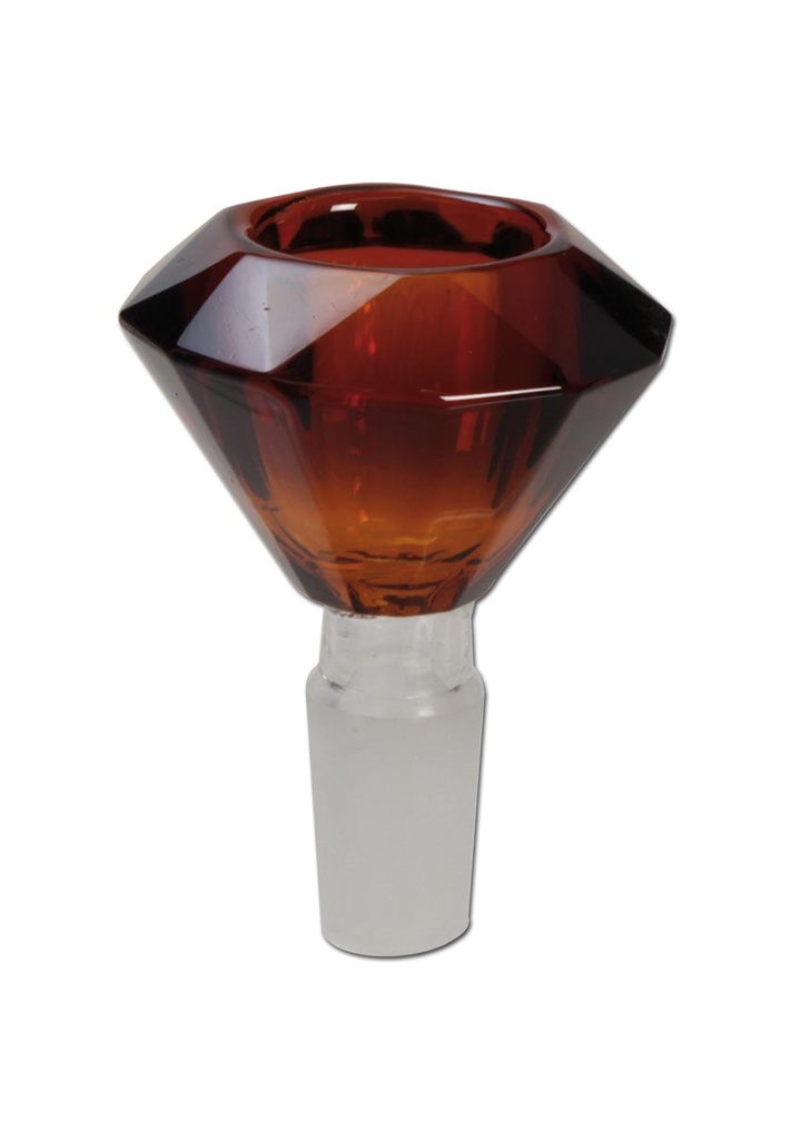 [21720] GLAS Steckkopf Kristall - geschliffen - 18.8er - amber