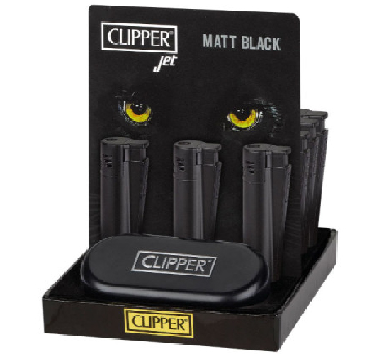 [20819] CLIPPER CLASSIC Metal Large Jet Flame Matt All Black