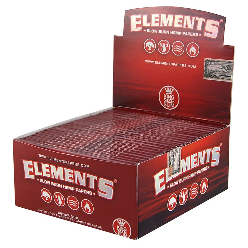 [21262] ELEMENTS - RED - King Size Slim Papers