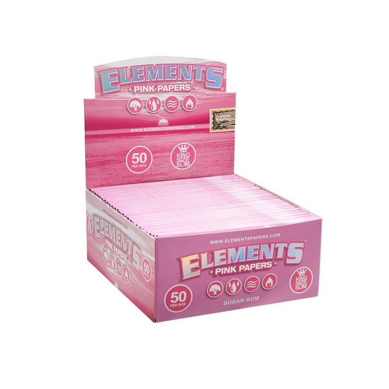 [21261] ELEMENTS - PINK - King Size Slim Papers