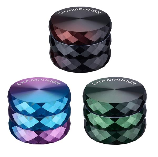[20857] CNC Aluminium Grinder/Pollinator 4 part, ø 53mm, 40mm hoch, "Champ High Colour Duo"