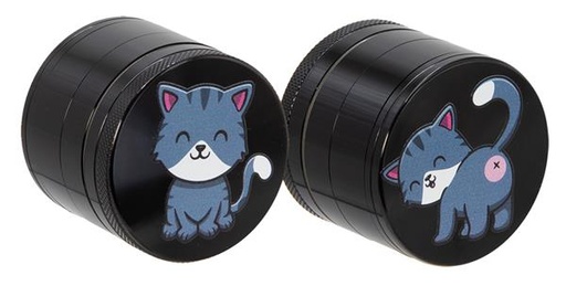 CNC Aluminium Grinder/Pollinator, 4-part, ø 50mm, 37mm hoch, "Cat Head & Butt"