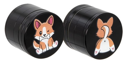 CNC Aluminium Grinder/Pollinator, 4-part, ø 50mm, 37mm hoch, "Dog Head & Butt"