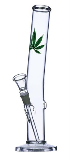 Glas Bong Zylinder Hangover "Leaf Design", 33cm, ø 40mm