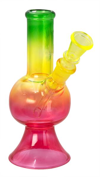 [22194] Mini Glas-Bong, ca. 15cm, ø 32mm "Rasta"