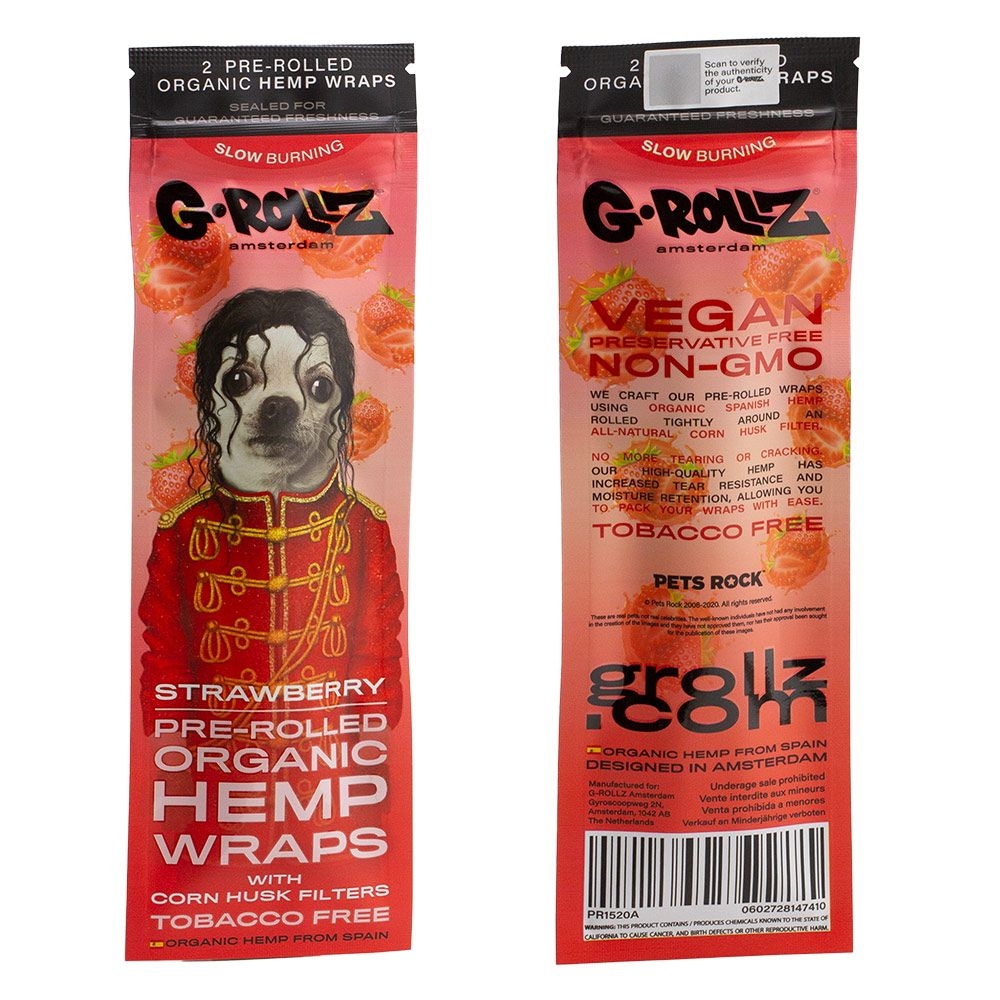 [21381] G-ROLLZ - STRAWBERRY - Organic Hemp Wraps