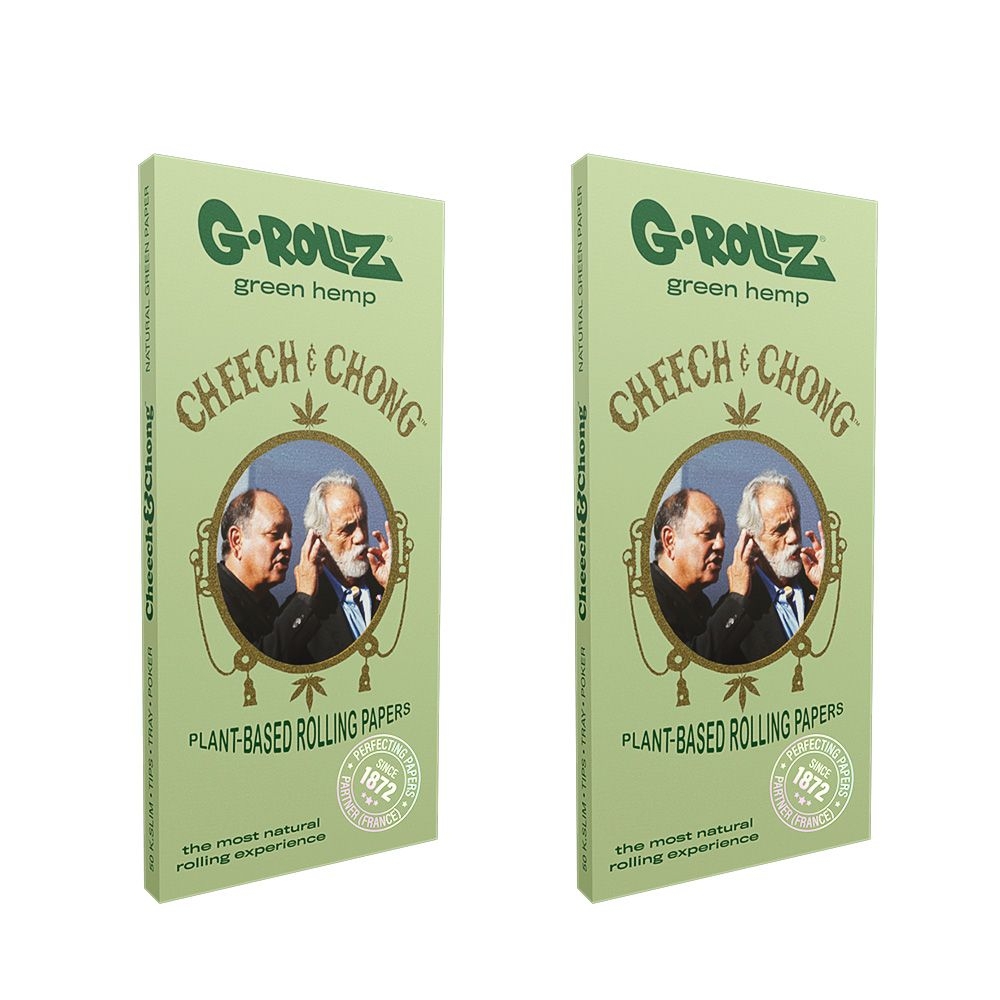 [21368] G-ROLLZ - CHEECH & CHONG / GREEN BIO-HEMP - King Size Slim Papers + Tips