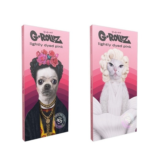 G-ROLLZ - MEXICAN DIAMONDS / PINK BIO-HEMP - King Size Slim Papers + Tips
