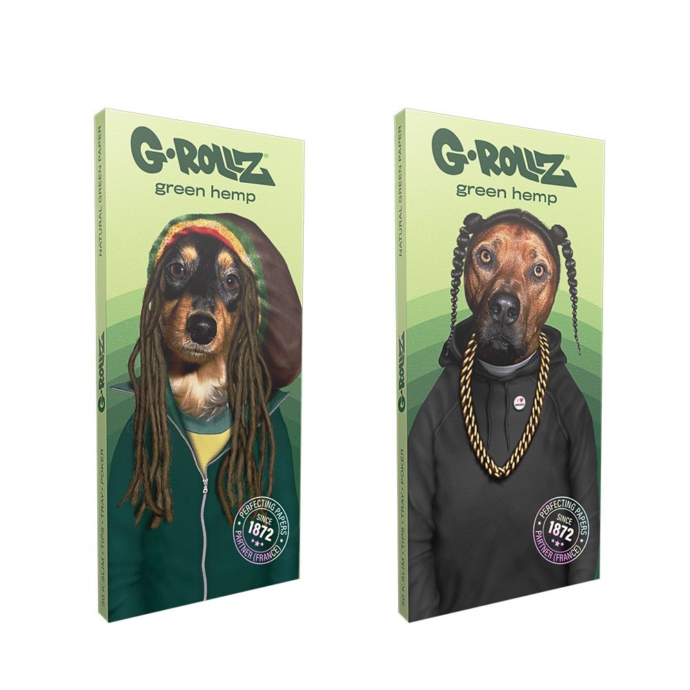 [21380] G-ROLLZ - REGGAE RAP / BIO-HEMP - King Size Slim Papers + Tips