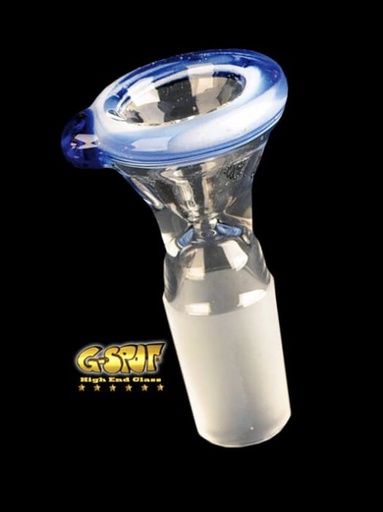 G-SPOT - konischer Farbglasflutschkopf blau/weiß - NS 18.8