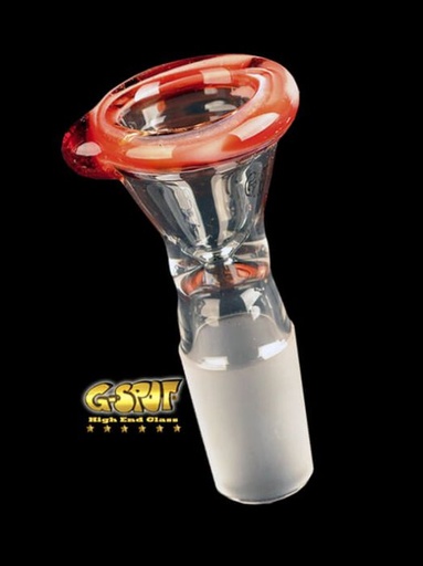 G-SPOT - konischer Farbglasflutschkopf rot/weiß - NS 18.8