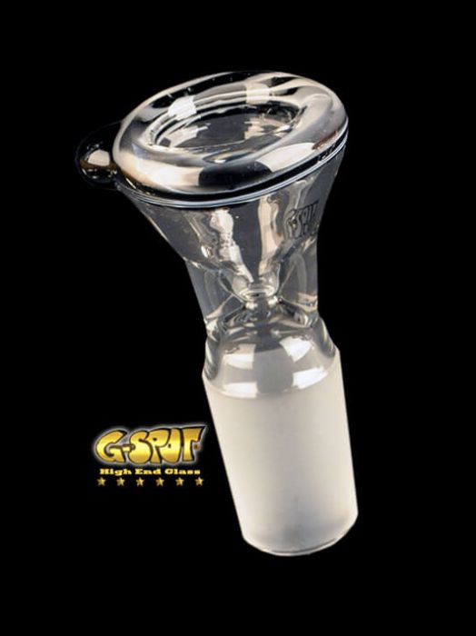 G-SPOT - konischer Farbglasflutschkopf schwarz/weiß - NS 18.8
