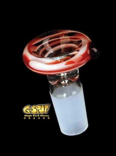 G-SPOT - Farbglasflutschkopf rot/weiß - NS 18.8