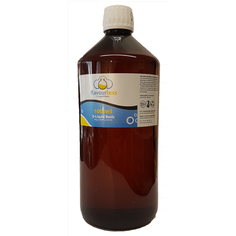 flavourless Base 1000ml, ohne Nikotin, 50% PG / 50% VG