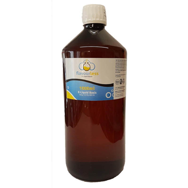 flavourless Base 1000ml, ohne Nikotin, 20% PG / 80 %VG
