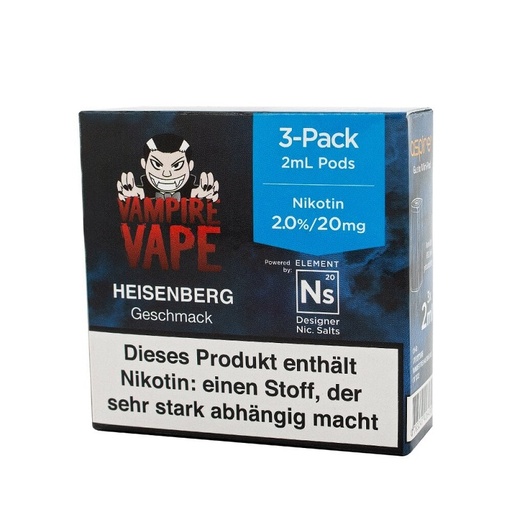 ELEMENT - Nikotinsalz Liquid Aspire Gusto Ns20 POD Heisenberg - MHD Abgelauf. 01/2022