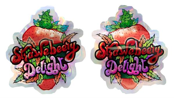 "Mylar Bag" Geruchsstopp Zip-Beutel Small "Strawbeery Delight"