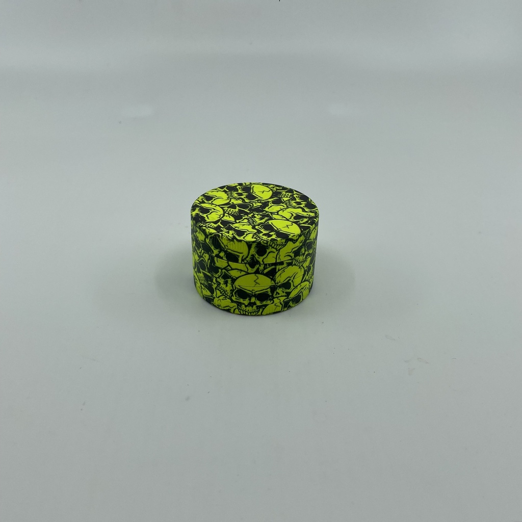 [20855] CNC Aluminium Grinder/Polinator, 50mm, 4-teilig, "Glow in the Dark - Skull I"