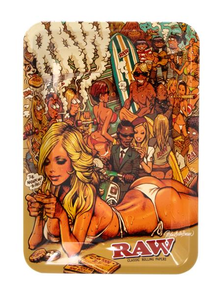 RAW - Dreh-Tablett - Rolling Tray, MINI "RJB Summer Beach"