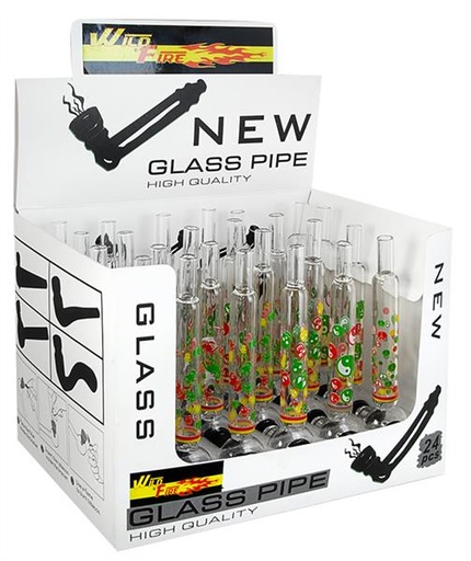 US Glas Pfeife Printed mit Metallkopf 140mm
