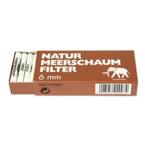 White Elephant Pfeifenfilter Meerschaum SLIM 6mm, 45 Stück