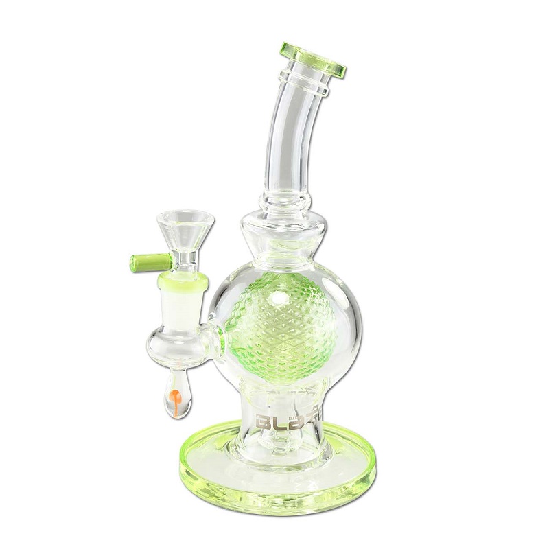 [20512-1] Blaze Glass - Golf Ball Bubbler - NS 14.5 (grün)
