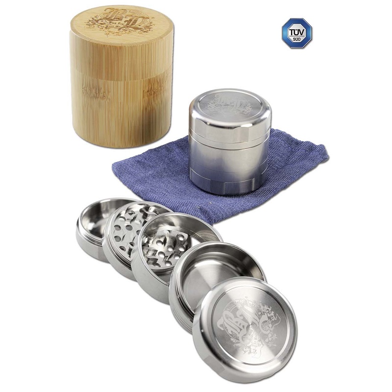 [20316-1] Black Leaf - Edelstahl-Grinder DELUXE (3-tlg. Ø 49mm)