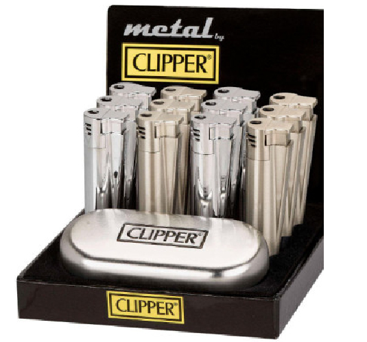 [20821-1] CLIPPER CLASSIC Metal Large Jet Flame Silver (Shiny)