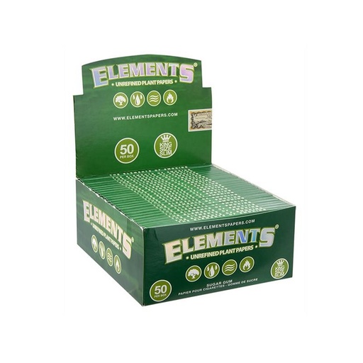 ELEMENTS - GREEN - King Size Slim Papers