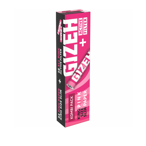 GIZEH PINK® King Size Slim + Active Filter