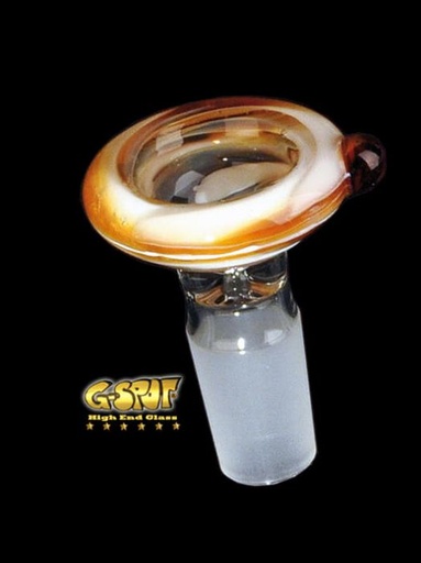 G-SPOT - Farbglasflutschkopf bernstein/weiß - NS 18.8