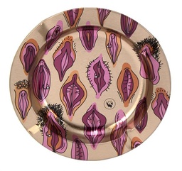 Metall Aschenbecher, "PUSSY PATTERN Metallic"