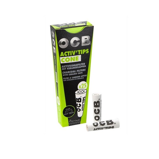 OCB - ACTIV'TIPS CONE - 25 konische Aktivkohlefilter
